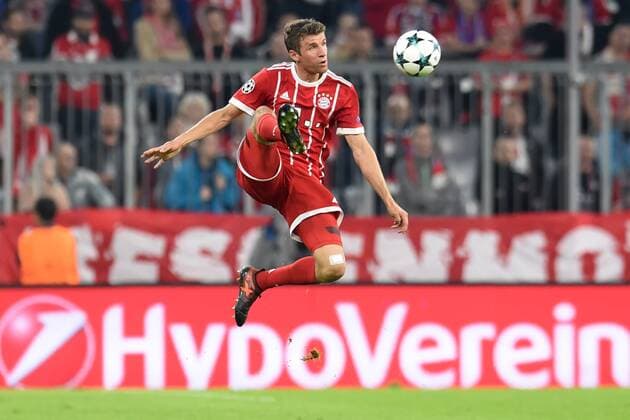 Fußball - Champions League - 03. Spieltag FC Bayern München - Celtic Glasgow am 18.10.2017 in der Allianz Arena in München Thomas Müller Mueller Muller (Muenchen) am Ball.
