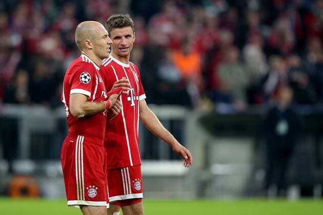 Arjen Robben (FC Bayern Muenchen 10) Thomas Mueller (FC Bayern Muenchen 25), FC Bayern Muenchen vs. Celtic Glasgow, Champions League, Fussball, 18.10.2017, Muenchen Copyright: xLanger Eibner-Pressefotox EP_HLR