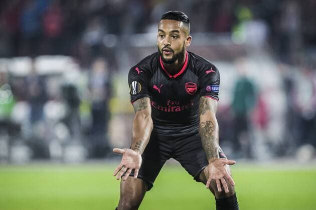 19th October 2017, Red Star Stadium, Belgrade, Serbia; UEFA Europa League Group Stage, Red Star Belgrade versus Arsenal; Forward Theo Walcott of Arsenal reacts to a missed pass  ActionPlus11941411