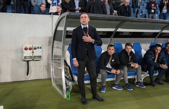 19.10.2017, xfux, Fussball Europa League, TSG 1899 Hoffenheim - Istanbul Basaksehir FK, emspor , v.l. Abdullah Avci (Trainer Coach Istanbul Basaksehir FK) Sinsheim
