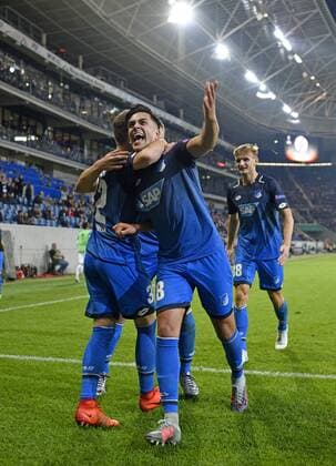 TOR zum 2:0 durch Nadiem Amiri TSG 1899 Hoffenheim Torjubel TSG 1899 Hoffenheim vs Istanbul BB Medipol Basaksehir Europa League 19.10.2017 TSG 1899 Hoffenheim vs Istanbul BB Medipol Basaksehir