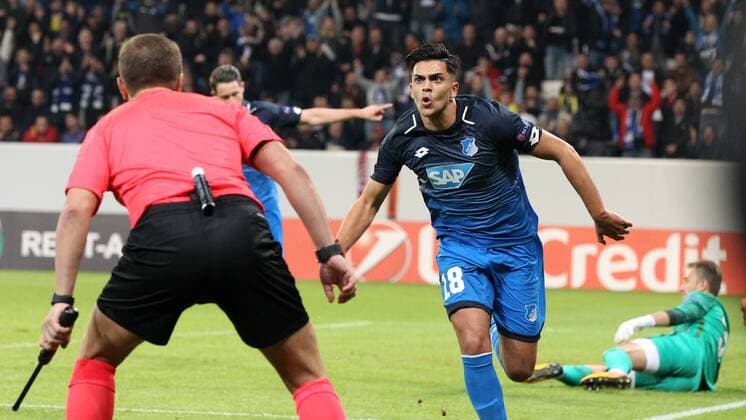 Fussball Europa League: TSG 1899 Hoffenheim - Istanbul Basaksehir, Gruppe C am 19.10.2017 in der Wirsol Rhein Neckar Arena, xmdx, 2-0 durch Nadiem AMIRI (18, 1899 Hoffenheim) , torjubel TSG 1899 Hoffenheim - Istanbul Basaksehir