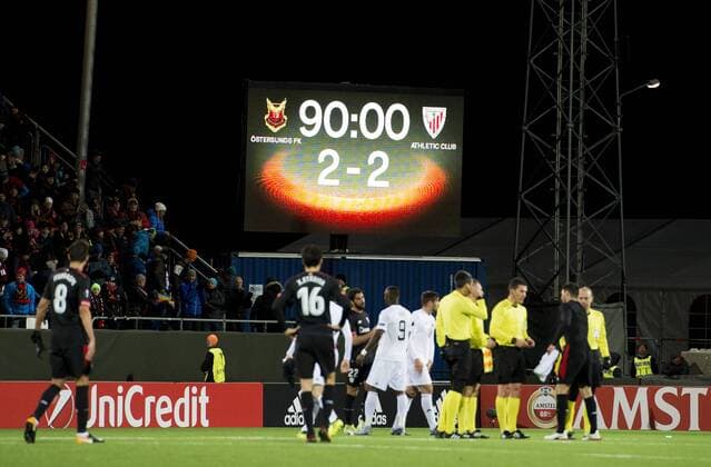 171019 Fotbollsmatchen Europa League mellan Östersund och Athletic Bilbao slutar 2-2 den 19 oktober 2017 i Östersund.  Copyright: NilsxJakobsson BB171019NJ051