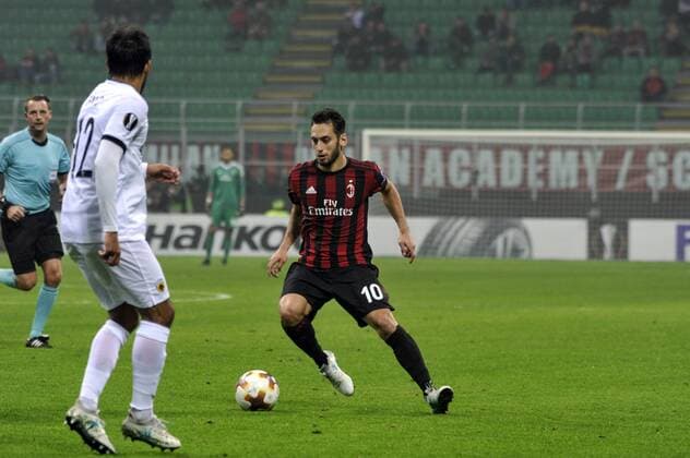 19th October 2017, San Siro, Milan, Italy; Hakan Calhanog of Milan during the UEFA Europa League football, AC Milan versus AEK Athens;  ActionPlus11941568