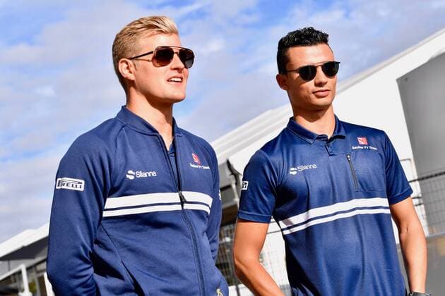 Marcus Ericsson (SWE 9) Sauber F1 Team Ferrari, Pascal Wehrlein (GER 94), Sauber F1 Team Ferrari, Grosser Preis von USA 2017, Vorbereitungen, Motorsport, Formel 1, 19.10.2017, Austin Copyright: xAndre Eibner-Pressefotox EP_JAE