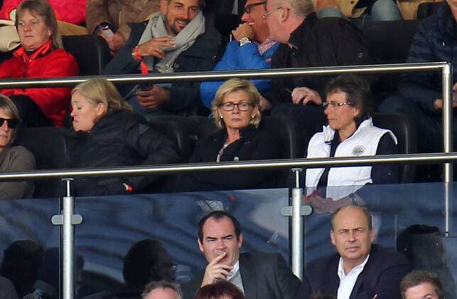20.10.2017, xsvx, Fussball WM Qualifikation Frauen, Deutschland - Island, emspor, v.l. Silvia Neid auf der Tribüne Wiesbaden