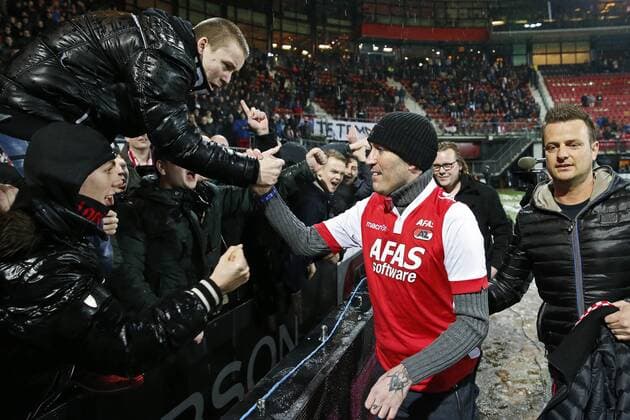ALKMAAR - 17-01-2015 - AZ - FC Dordrecht, AFAS Stadion, 2-0, afscheid van Fernando Ricksen. az - dordrecht