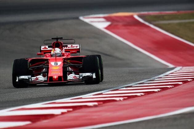 20.10.2017 - Free Practice 1, Sebastian Vettel (GER) Scuderia Ferrari SF70H United States Grand Prix, Austin 19 - 22 October 2017 20.10.2017 - Free Practice 1, Sebastian Vettel (GER) Scuderia Ferrari SF70H 