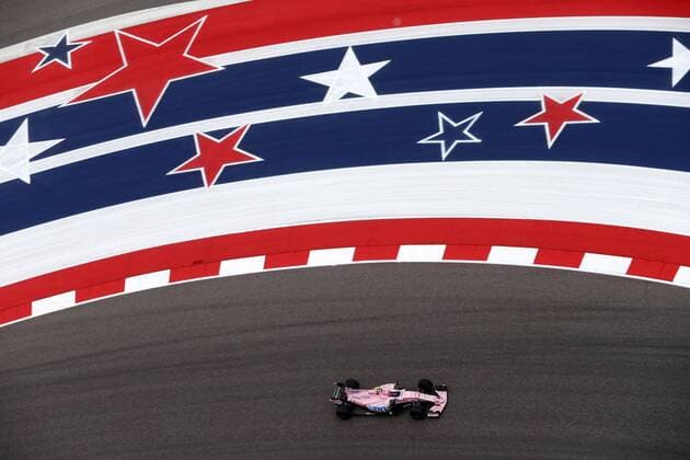 Bilder des Tages - SPORT 20.10.2017 - Free Practice 1, Esteban Ocon (FRA) Sahara Force India F1 VJM10 United States Grand Prix, Austin 19 - 22 October 2017 20.10.2017 - Free Practice 1, Esteban Ocon (FRA) Sahara Force India F1 VJM10 