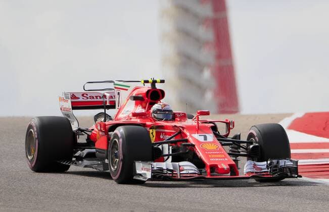 AUSTIN, TX - OCTOBER 20: Ferrari driver Kimi Raikkonen (7) of Finland during 2nd practice for the US Grand Prix on October 20, 2017, at Circuit of The Americas in Austin, TX. (Photo by David J. Griffin Icon Sportswire) AUTO: OCT 20 F1 - United States Grand Prix Icon9531710201631 EDITORIAL USE ONLY