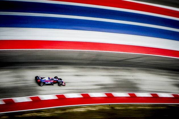 AUSTIN, TX - OCTOBER 20: Toro Rosso driver Brendon Hartley (39) of New Zealand drives through turn 15 during morning practice for the Formula 1 United States Grand Prix on October 20, 2017, at the Circuit of the Americas in Austin, TX. (Photo by John Crouch Icon Sportswire) AUTO: OCT 20 F1 - United States Grand Prix Icon17102018171 EDITORIAL USE ONLY