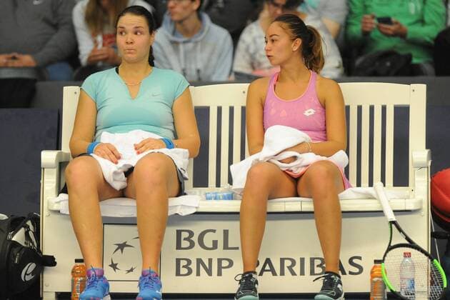 Lesley Kerhove,NED Lidziya Marozvav,BLR, im Halbfinale Damen Doppel des WTA Tennis Damen Turniers BGL BNP Paribas Luxemburg Open 2017 gegen Vavara Lepchenko,USA Fanny Stollar,HUN, am 20.10.17 in Luxemburg, Luxemburg Copyright: xPeterxFranzx Eibner-Pressefotox EP_pfz