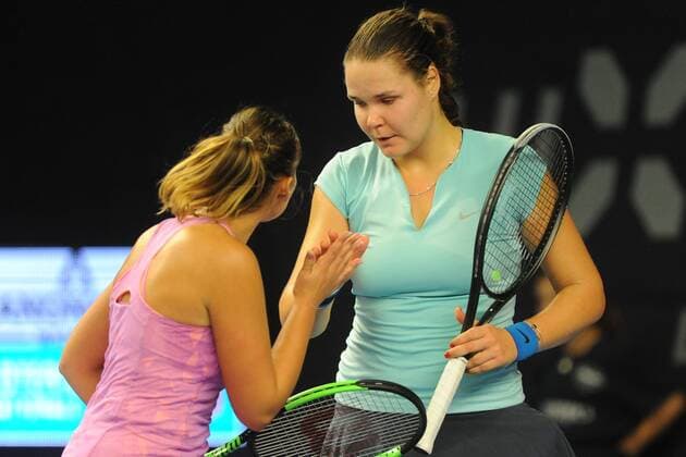 Lesley Kerhove,NED Lidziya Marozvav,BLR, im Halbfinale Damen Doppel des WTA Tennis Damen Turniers BGL BNP Paribas Luxemburg Open 2017 gegen Vavara Lepchenko,USA Fanny Stollar,HUN, am 20.10.17 in Luxemburg, Luxemburg Copyright: xPeterxFranzx Eibner-Pressefotox EP_pfz