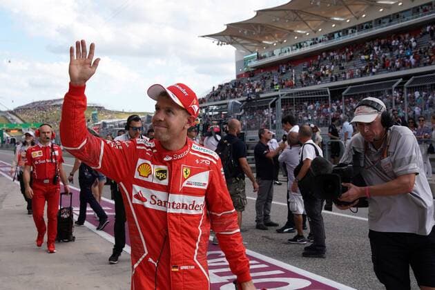 21.10.2017 - Qualifying, 2nd place Sebastian Vettel (GER) Scuderia Ferrari SF70H United States Grand Prix, Austin 19 - 22 October 2017 21.10.2017 - Qualifying, 2nd place Sebastian Vettel (GER) Scuderia Ferrari SF70H 