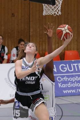 Göttingen, Felix-Klein-Gymnasium, 22.10.17, Basketball, DBBL, 1. Bundesliga, Saison 2017 18, 6. Spieltag, BG 74 Veilchen Ladies Göttingen gegen TH Wohnbau Angels Nördlingen Bild: 15 Luisa Geiselsöder (TH Wohnbau Angels Nördlingen)