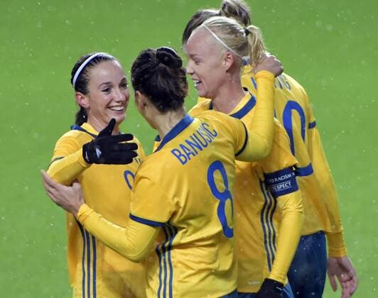 Boras Sweden 2017-10-24 World Cup Qualification 2017 18 Sweden(SWE)Hungary(HUN) Kosovare Asllanir(SWE) 3-0 PHOTO BOBBO LAUHAGE KOD 0300003 COPYRIGHT KAMERAPRESS.SE KP0300003 
