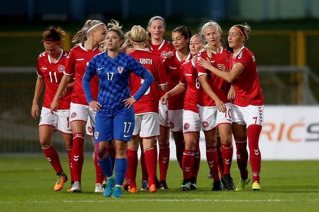 CRO vs DEN womens football - Zapresic, Croatia 24.10.2017., Zapresic, Croatia - Women s world cup qualification s UEFA match with Denmark, Group 4 at stadium in Zapresic. Denmark won 4:0. Pernille Harder.  IgorxKralj PIXSELL