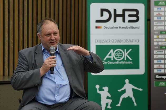 Handball, Herren, Länderspiel Deutschland - Spanien in Berlin, Pressekonferenz, DHB-Präsident Andreas Michelmann, 25.10.17, Copyright: xMichaelxHundtx xMatthiasxKochx