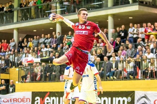 26.10.2017, Josef Welser Sporthalle Tulln, Tulln an der Donau, AUT, Handball Testspiel, Oesterreich vs Serbien, im Bild Nikola Bilyk (AUT) during a men s International Friendly Länderspiel handball match between Austria and Serbia at the Josef Welser Sporthalle Tulln, Tulln an der Donau, Austria on 2017 10 26, Tulln an der Donau