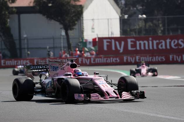 27.10.2017 - Free Practice 2, Sergio Perez (MEX) Sahara Force India F1 VJM010 leads Esteban Ocon (FRA) Sahara Force India F1 VJM10 Mexican Grand Prix, Mexico City 26 - 29 October 2017 27.10.2017 - Free Practice 2, Sergio Perez (MEX) Sahara Force India F1 VJM010 leads Esteban Ocon (FRA) Sahara Force India F1 VJM10 