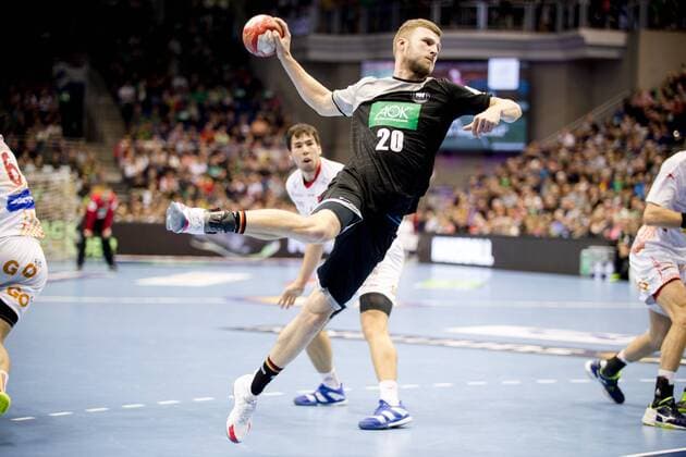 Philipp Weber (Nr. 20 Deutschland) wirft Deutschland - Spanien Magdeburg Copyright: xDanielxReinelt xEibner-Pressefotox EP_drt