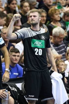 Philipp Weber (Deutschland) - Handball Länderspiel Deutschland vs. Spanien in der GETEC Arena in Magdeburg - Einzelbild,Aktion,Deutschland, Handball, Mann,Männer,28.10.2017
