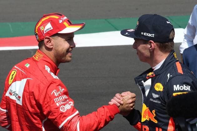 28.10.2017 - Qualifying, Sebastian Vettel (GER) Scuderia Ferrari SF70H and 2nd place Max Verstappen (NED) Red Bull Racing RB13 Mexican Grand Prix, Mexico City 26 - 29 October 2017 28.10.2017 - Qualifying, Sebastian Vettel (GER) Scuderia Ferrari SF70H and 2nd place Max Verstappen (NED) Red Bull Racing RB13 