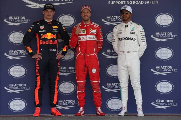 28.10.2017 - Qualifying, 2nd place Max Verstappen (NED) Red Bull Racing RB13, Sebastian Vettel (GER) Scuderia Ferrari SF70H pole position and 3rd place Lewis Hamilton (GBR) Mercedes AMG F1 W08 Mexican Grand Prix, Mexico City 26 - 29 October 2017 28.10.2017 - Qualifying, 2nd place Max Verstappen (NED) Red Bull Racing RB13, Sebastian Vettel (GER) Scuderia Ferrari SF70H pole position and 3rd place Lewis Hamilton (GBR) Mercedes AMG F1 W08 