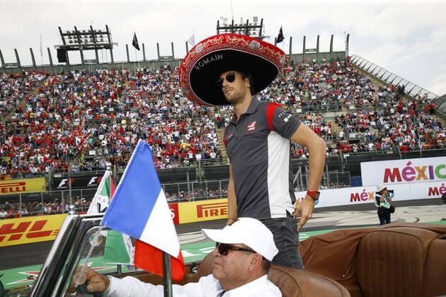 Formel 1, GP Mexiko, vor dem Start Motorsports: FIA Formula One World Championship WM Weltmeisterschaft 2017, Grand Prix of Mexico, 8 Romain Grosjean (FRA, Haas F1 Team), Mexico-City Mexico