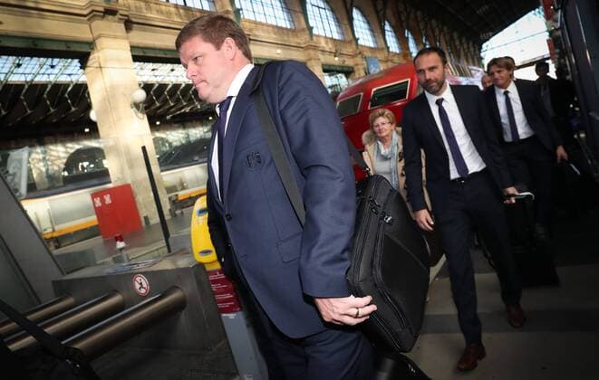 Anderlecht s head coach Hein Vanhaezebrouck pictured at the arrival of Belgian soccer team RSC Anderlecht, Monday 30 October 2017 in Paris, France. Tomorrow Anderlecht is playing a game in the group stage (Group B) of the UEFA Champions League competition against French PSG. VIRGINIExLEFOUR  x05192795x