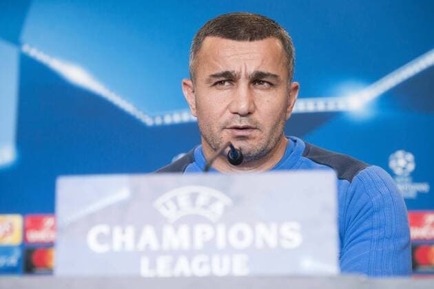 FK Qarabag coach Gurban Gurbanov during press conference PK Pressekonferenz day before UEFA Champions League match between FK Qarabag and Atletico de Madrid at Wanda Metropolitano in Madrid, Spain. October 30, 2017.  (20171030016)
