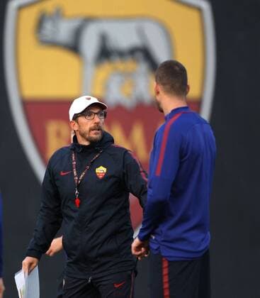 Eusebio Di Francesco, Edin Dzeko Roma 30-10-2017 Football Champions League 2017 2018 Training AS Roma Allenamenti Foto Gino Mancini Insidefoto ginoxmancini
