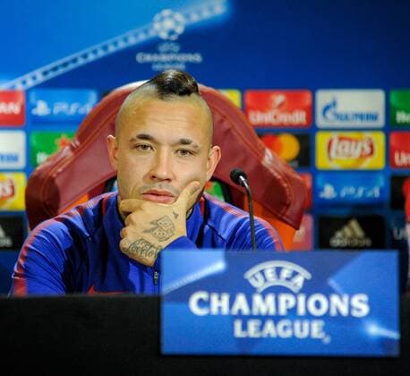 October 30th 2017, Rome, Italy; press conference PK Pressekonferenz for AS Roma before their Champions League game versus Chelsea on 31st October in Rome; Radja Nainggolan  ActionPlus11946457