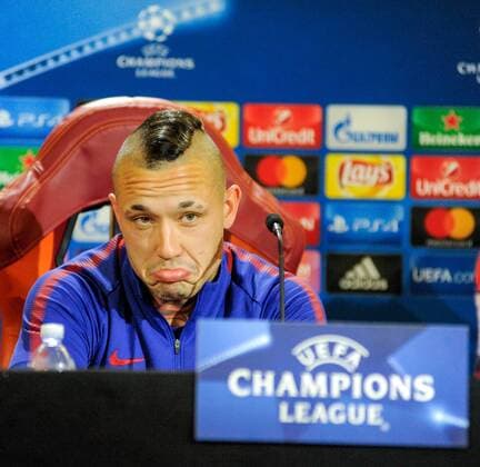October 30th 2017, Rome, Italy; press conference PK Pressekonferenz for AS Roma before their Champions League game versus Chelsea on 31st October in Rome; Radja Nainggolan  ActionPlus11946459