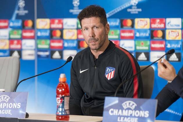 Atletico de Madrid coach Diego Simeone during press conference PK Pressekonferenz day before UEFA Champions League match between FK Qarabag and Atletico de Madrid at Wanda Metropolitano in Madrid, Spain. October 30, 2017.  (20171030032)