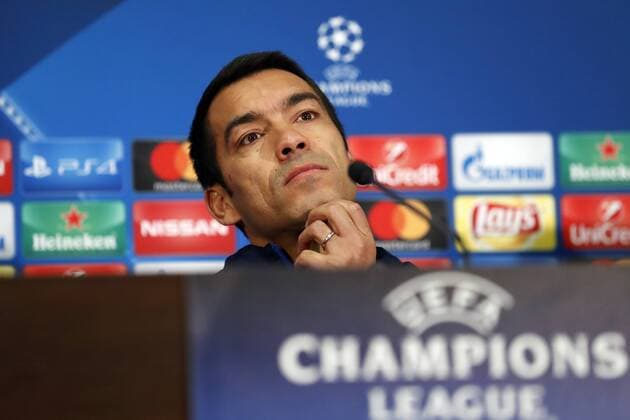 coach Giovanni van Bronckhorst during a press conference PK Pressekonferenz prior the UEFA Champions League group F match between Shakhtar Donetsk and Feyenoord Rotterdam at Metalist Stadium on October 31, 2017 in Kharkiv, Ukraine UEFA Champions League 2017 2018 xVIxVIxImagesx xMauricexvanxSteenxIVx 9172886