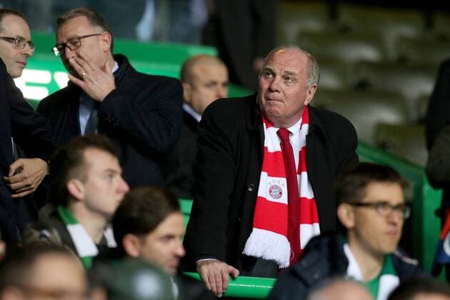 Praesident Uli Hoeness ( FC Bayern Muenchen ) angespannt, Celtic Glasgow vs FC Bayern Muenchen, Champions League, Fussball, 31.10.2017, Glasgow Copyright: xLanger Eibner-Pressefotox EP_HLR