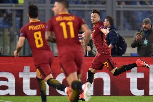 Esultanza Gol Stephan El Shaarawy Roma Goal celebration Roma 31-10-2017 Stadio Olimpico Calcio Uefa Champions League 2017 2018 Group C AS Roma - Chelsea Foto Andrea Staccioli Insidefoto andreaxstaccioli
