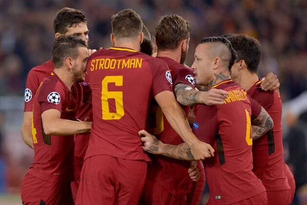 Esultanza dopo il gol di Stephan El Shaarawy Roma. Goal celebration. Roma 31-10-2017 Stadio Olimpico Champions League, Fase a gironi. AS Roma - Chelsea Foto Antonietta Baldassarre Insidefoto AntoxBaldassarre