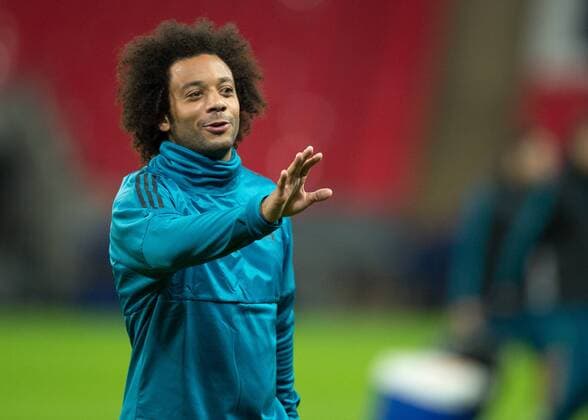 Marcelo of Real Madrid during training on the eve of the UEFA Champions League match between Tottenham Hotspur and Real Madrid at Wembley Stadium, London, England on 31 October 2017. Copyright: xVincexMignottx 17450051