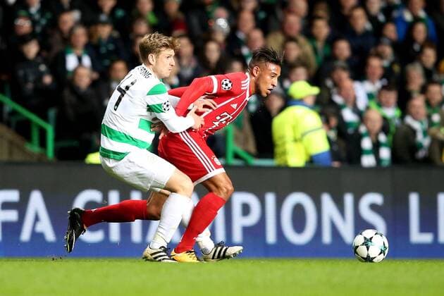 Stuart Armstrong ( Celtic Glasgow 14 ) Corentin Tolisso (FC Bayern Muenchen 24), Celtic Glasgow vs FC Bayern Muenchen, Champions League, Fussball, 31.10.2017, Glasgow Copyright: xLanger Eibner-Pressefotox EP_HLR