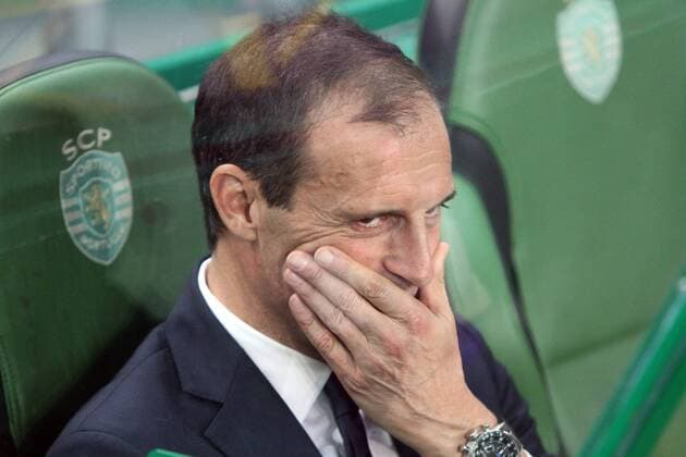 October 31, 2017 - Lisbon, Portugal - Juventus Italian head coach Massimiliano Allegri during the UEFA Champions League football match Sporting CP vs Juventus at the Alvalade stadium in Lisbon, Portugal on October 31, 2017. Photo: Sporting CP v Juventus - UEFA Champions League  - ZUMAn230 20171031_zaa_n230_289 Copyright: xPedroxFiuzax