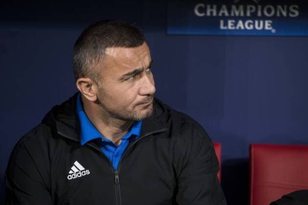 Qarabag coach Gurban Gurbanov during UEFA Champions League match between FK Qarabag and Atletico de Madrid at Wanda Metropolitano in Madrid, Spain. October 31, 2017.  (20171031001)