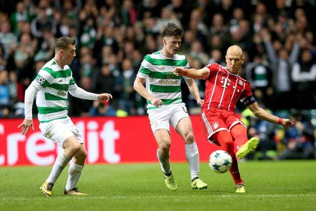 Callum McGregor ( Celtic Glasgow 42 ) Nir Bitton ( Celtic Glasgow 6 ) Arjen Robben (FC Bayern Muenchen 10), Celtic Glasgow vs FC Bayern Muenchen, Champions League, Fussball, 31.10.2017, Glasgow Copyright: xLanger Eibner-Pressefotox EP_HLR