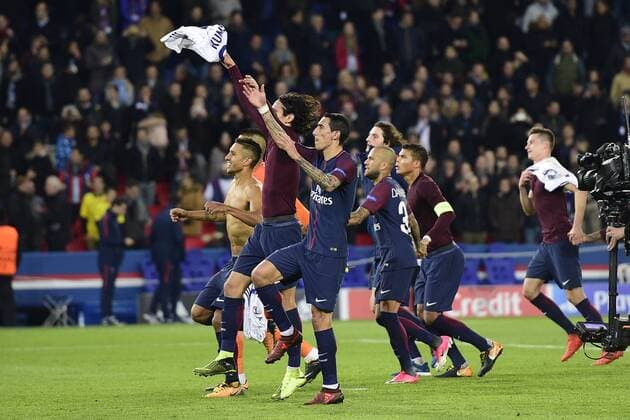 joie des joueurs du PSG en fin de match FOOTBALL PSG vs Anderlecht Ligue des Champions 31 10 2017 JBAutissier Panoramic 