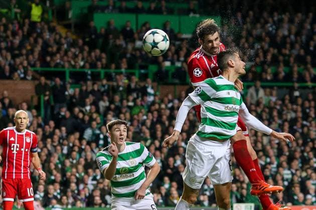 Glasgow, Scotland 31.10.2017, UEFA Champions League - 2017 18 Season, Gruppenphase - Gruppe B -4. Spieltag, Celtic Glasgow - FC Bayern Muenchen, Tor zum 1:2 Torschuetze Javier Martinez (FCB) ( DeFodi048