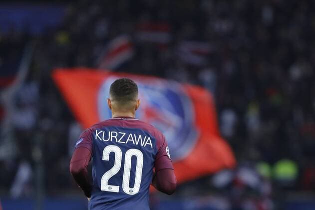 Layvin Kurzawa psg regagne sa place apres un second but de dos FOOTBALL PARIS SG v ANDERLECHT UEFA CHAMPIONS LEAGUE 31 10 2017 StephaneAllaman Panoramic 