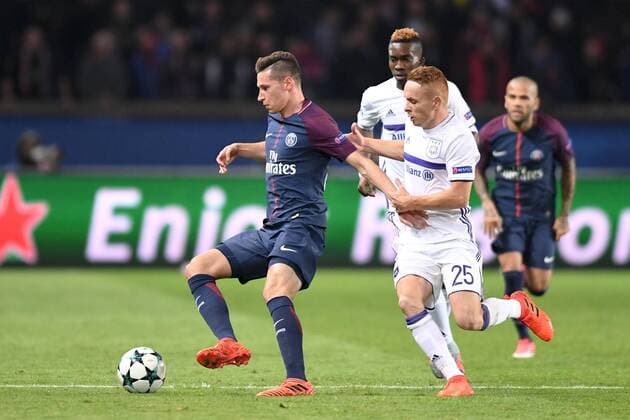 23 JULIAN DRAXLER psg 25 Adrien Trebel and FOOTBALL Paris SG vs Anderlecht Ligue des Champions 31 10 2017 AnthonyBIBARD FEP Panoramic 