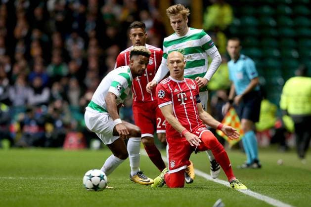 Scott Sinclair ( Celtic Glasgow 11 ) Arjen Robben (FC Bayern Muenchen 10), Celtic Glasgow vs FC Bayern Muenchen, Champions League, Fussball, 31.10.2017, Glasgow Copyright: xEibner-Pressefoto HarryxLangerx EP_HLR