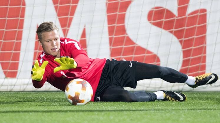 SOCCER - UEFA EL, Rijeka vs A.Wien, preview RIJEKA,CROATIA,01.NOV.17 - SOCCER - UEFA Europa League, group stage, HNK Rijeka vs FK Austria Wien, preview, training of A.Wien. Image shows Patrick Pentz (A.Wien). GEPAxpictures xMaticxKlansek